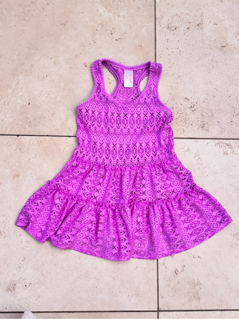 Cat & Jack Lilac Crochet Racerback Swim Coverup